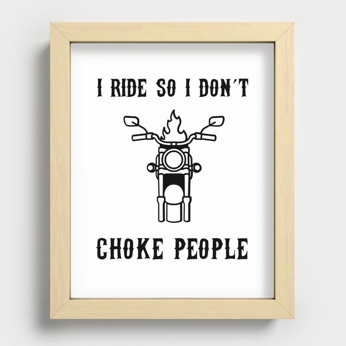 Work sucks lets ride biker motorcycle Recessed Framed Print