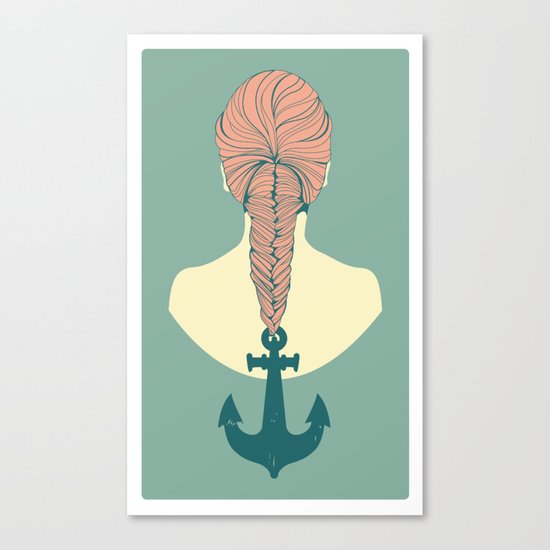 Fish and Anchor Canvas Print
