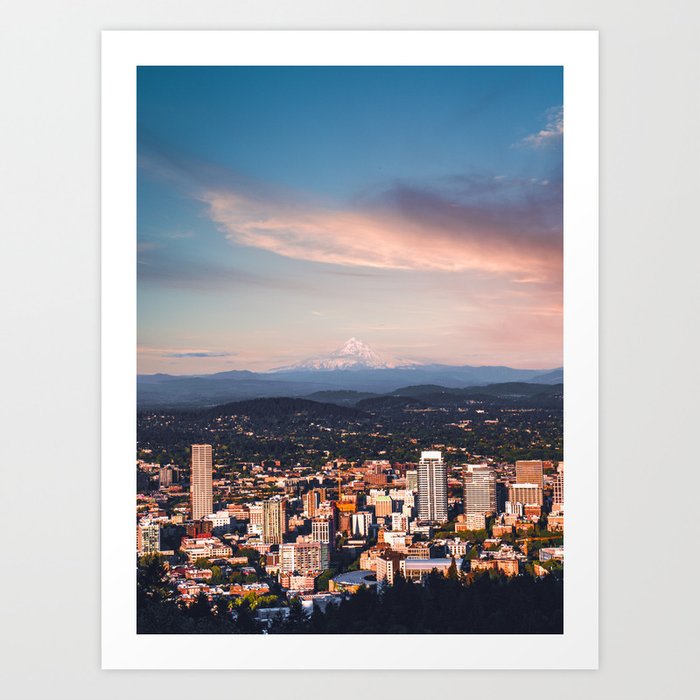 Mount Hood Sunset-Portland Oregon Art Print