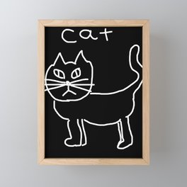 The cat is here Framed Mini Art Print