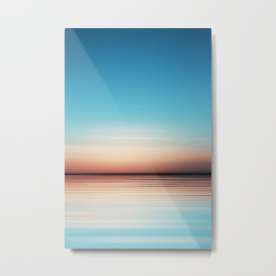 Blue Sunset Beach Metal Print