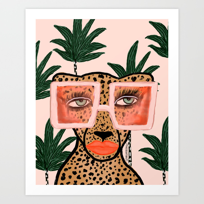Tropical Glam Cat Art Print By Theebouffants Society6 Dragon slippers (there's no place like home). tropical glam cat art print