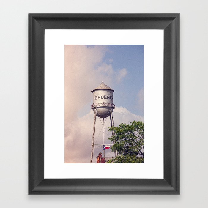 Gruene Texas Water Tower Photography Framed Art Print