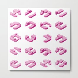 Barcelona grid - eixample in pink Metal Print | Graphicprint, Pattern, Pop Art, Digital, Eixample, Spanish, Axonometric, Cityillustration, Urban, Grid 