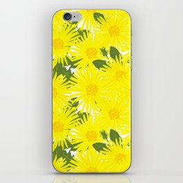 Mid-Century Modern Summer Yellow Dandelion Flowers iPhone Skin