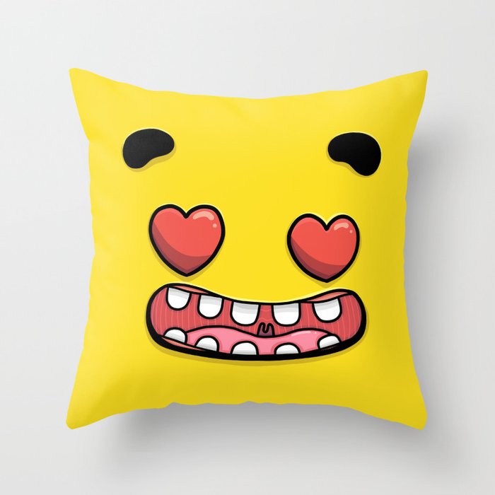 Yellow Smileys - In Love Throw Pillow