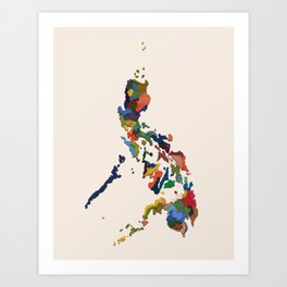 +63 / Map of the Philippines Art Print