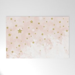 Gold stars on blush pink Welcome Mat