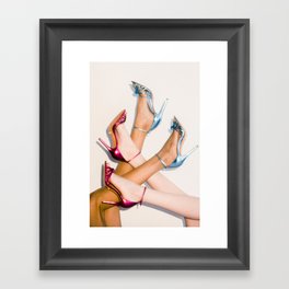 Blue and Pink Heels Framed Art Print