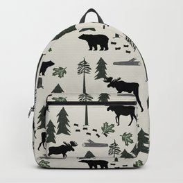 Camping woodland forest nature moose bear pattern nursery gifts Backpack | Bear, Kids, Genderneutral, Moose, Camping, Pattern, Bears, Forest, Woodland, Animal 