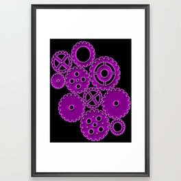 Purple Gears Framed Art Print