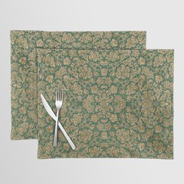 Antique Gold and Green Brocade Pattern Placemat