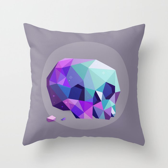 crystal skull Throw Pillow