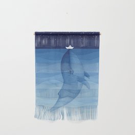 Whale blue ocean Wall Hanging