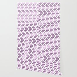 Purple and White Art Deco Chevron Arrow Pattern Pairs DE 2022 Popular Color Royal Pretender DE5999 Wallpaper
