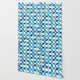 Abstract Dark Blue Light Blue and White Zig Zag Background. Wallpaper