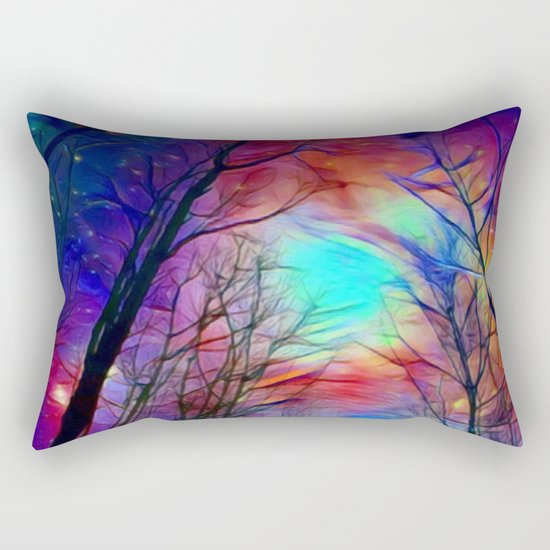Lights over the Forest Rectangular Pillow