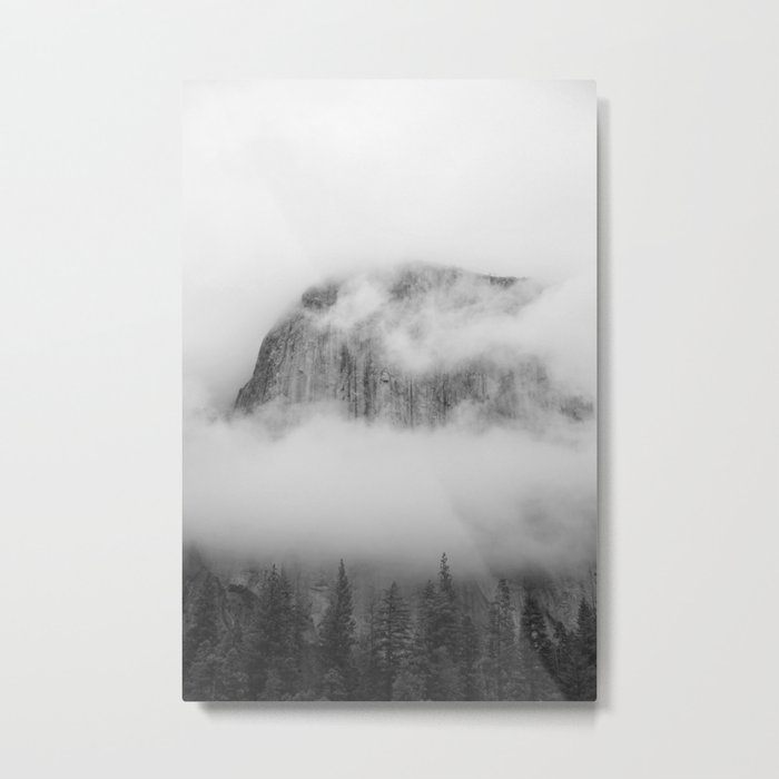 The Foggy Mountain (Black and White) Metal Print