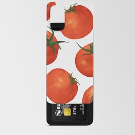 Red tomato watercolor seamless pattern Android Card Case
