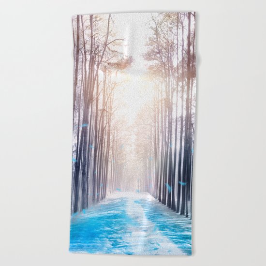 Feather Dance In Winter Beach Towel