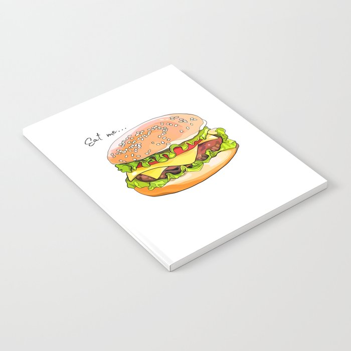Illustration of a burger from fast food. Notebook