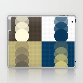 Grid retro color shapes patchwork 4 Laptop Skin