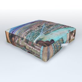 Mural of the Aztec city of Tenochtitlan by Diego Rivera Outdoor Floor Cushion | Nativemexicans, Newworld, History, Spanishempire, Peru, Nativeamericans, Painting, Aztec, Map, Temples 