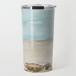 Watercolor hand painted abstract sea ​​and lighthouse Travel Mug