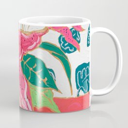 Pink and White Lily Bouquet with Matisse Wallpaper Coffee Mug