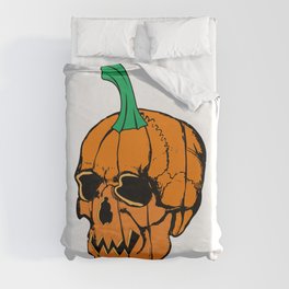 Pumpkin Skull  Duvet Cover