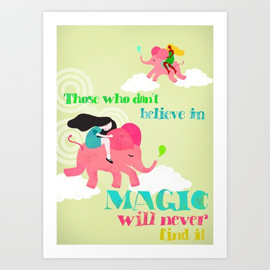 pink elephants Art Print