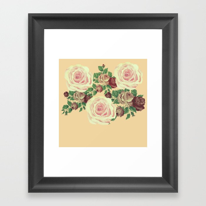 retro floral design  Framed Art Print