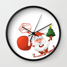 Jolly Santa Wall Clock | Cartoon, Digital, Xmas, Typography, Poster, Merrychristmas, Graphicdesign, Santa, Jollysanta, New 