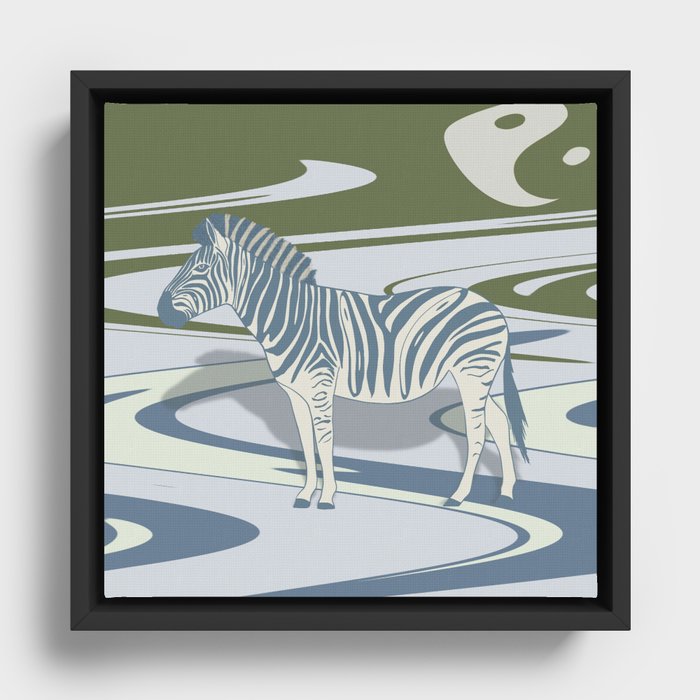 Wavy Zebra in Balance Framed Canvas