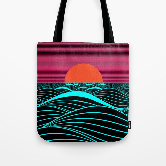 Don't let the sun go down on me Tote Bag | Graphic-design, Digital, Pattern, Black-and-white, Pop-art, Stencil, Illustration, Vector, Abstract, Concept
