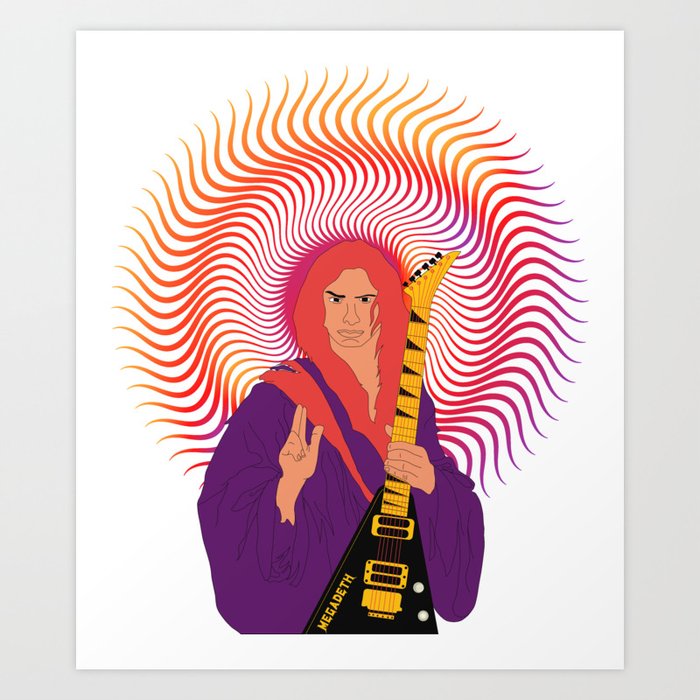 Dave Mustaine psychedelic Art Print