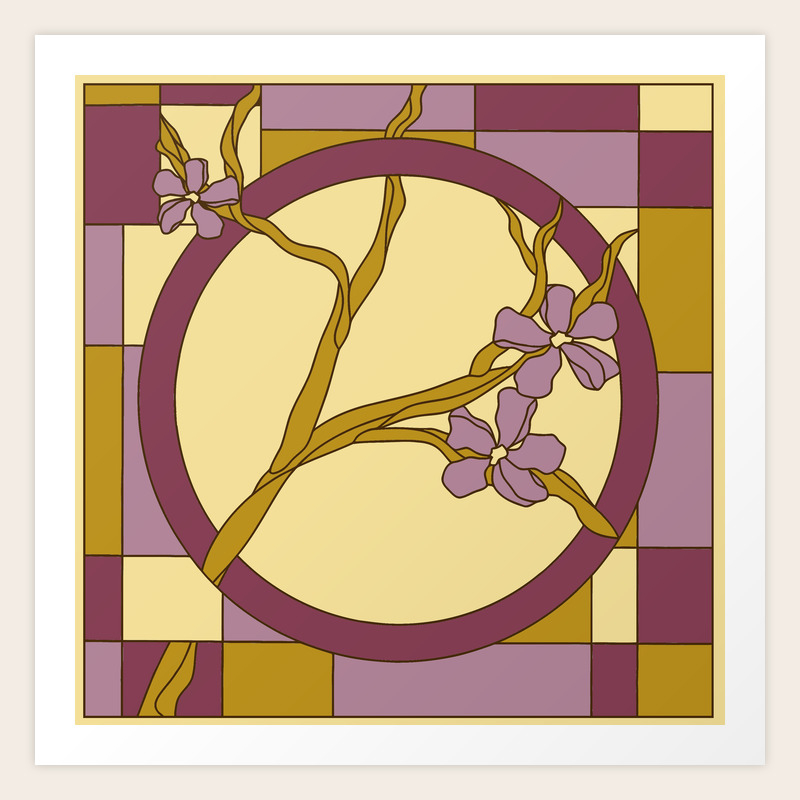 Lilac Modern Art Nouveau Flowers Art Print By Aapshop Society6