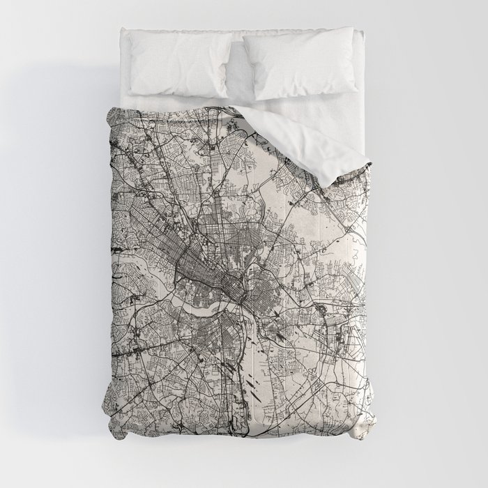 Vintage Richmond, USA City Map Comforter
