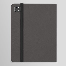 Dark Gray Brown Solid Color Pantone Raven 19-0000 TCX Shades of Black Hues iPad Folio Case