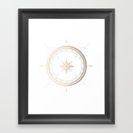 Gold Compass on White II Framed Art Print