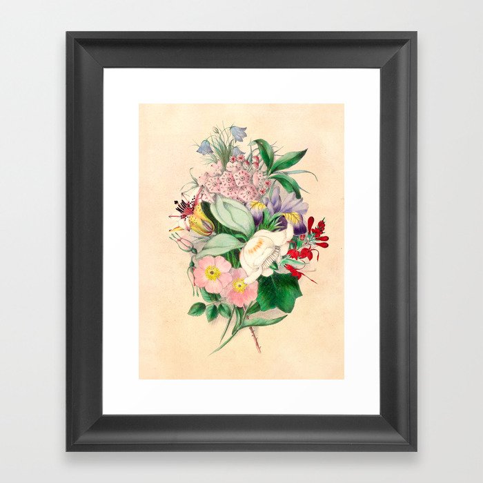 Wildflowers by Clarissa Munger Badger, 1859 (benefitting The Nature Conservancy) Framed Art Print