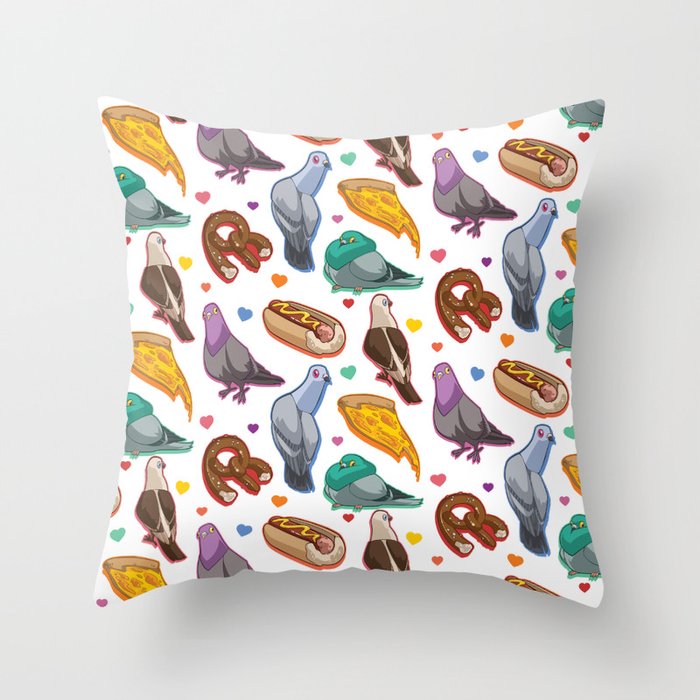 Pigeon Party Throw Pillow
