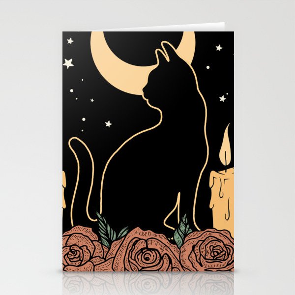 Tarot card XIII the protector cat candle Stationery Cards