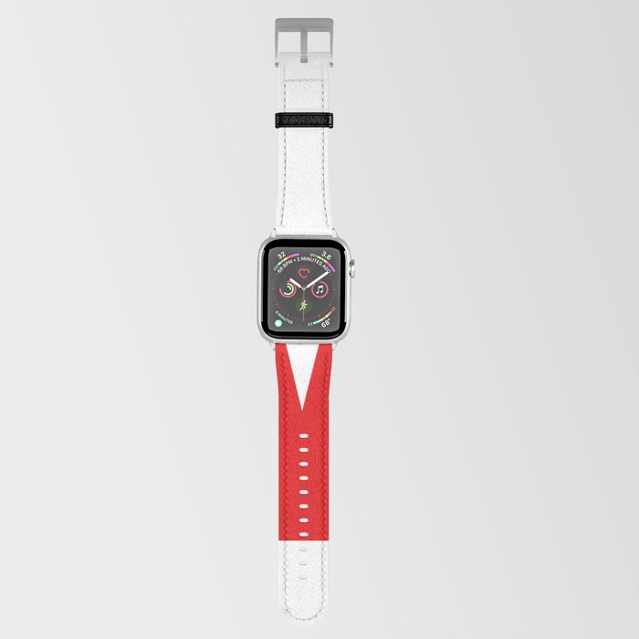 Letter V (Red & White) Apple Watch Band