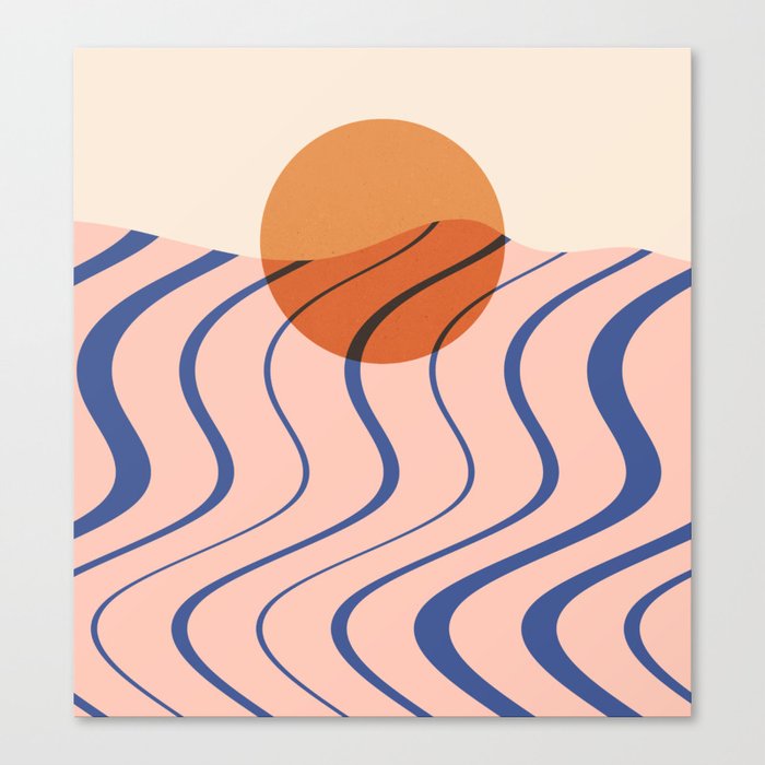 Abstraction_SUN_SURF_SUNRISE_SUNSET_OCEAN_POP_ART_0712A Canvas Print