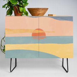 Watercolor Sunset Credenza