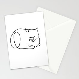 One Line Cat Nap Loaf Stationery Card