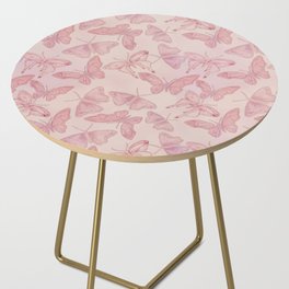 Butterfly Pattern soft pink pastel Side Table