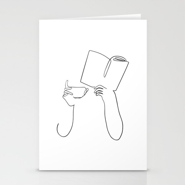 Book & Coffee Stationery Cards