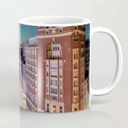 Spain Photography - Downtown Madrid Lit Up In The Night Mug